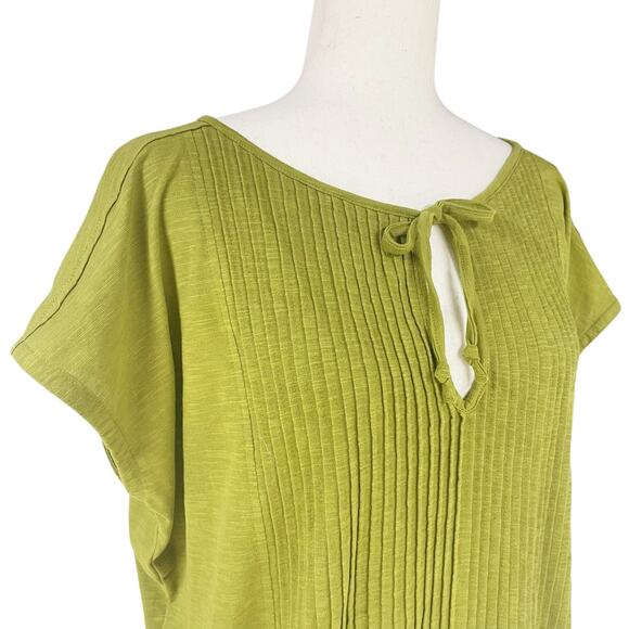 PRANA Ocupas Short-Sleeve Organic Cotton Top in Sweet Grass Green Size M - Picture 3 of 8